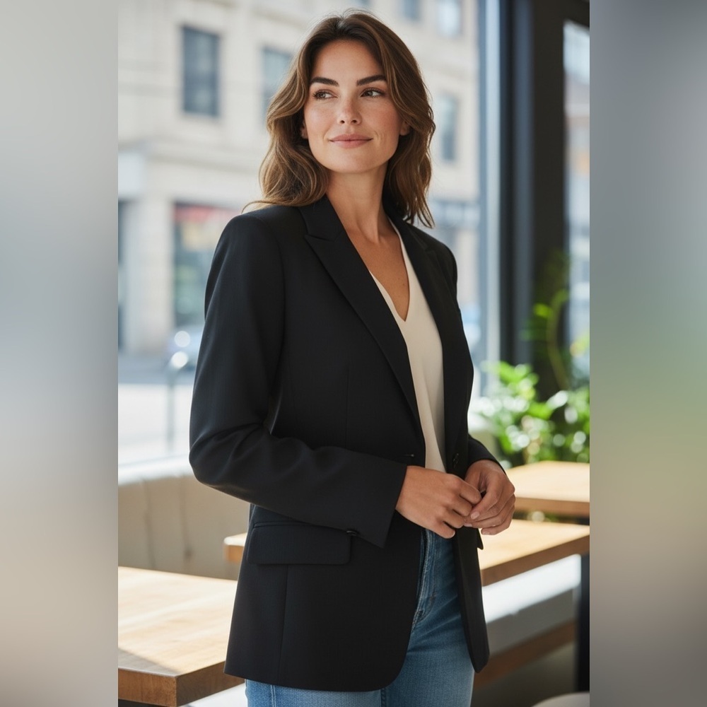 Holt Renfrew - Black Women's Blazer, Elevated Office Workwear Size 16